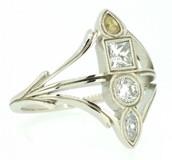 Diamond and platinum custom ring