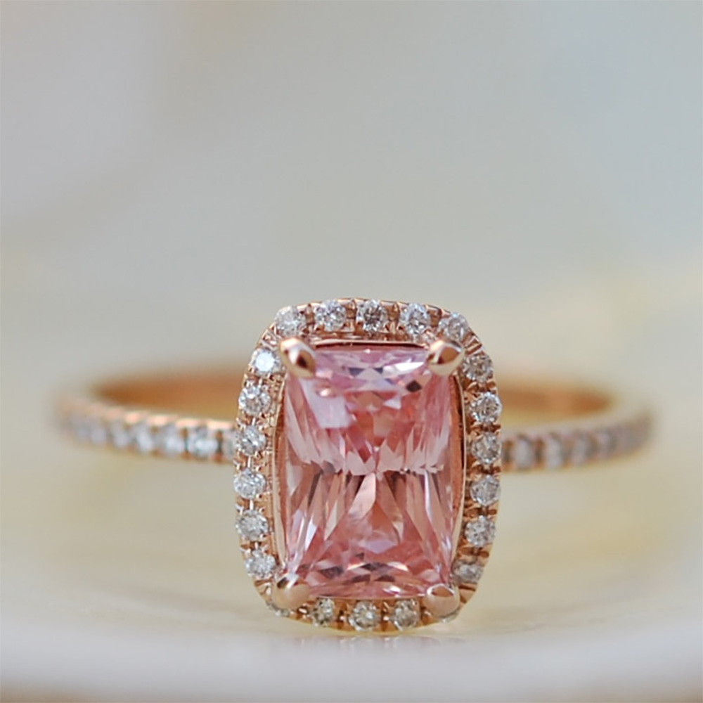 Custom sapphire and diamond ring