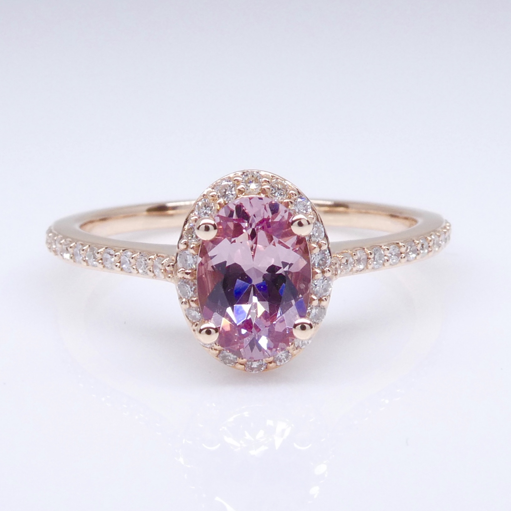 custom jewelry design minneapolis - pink sapphire and diamond ring